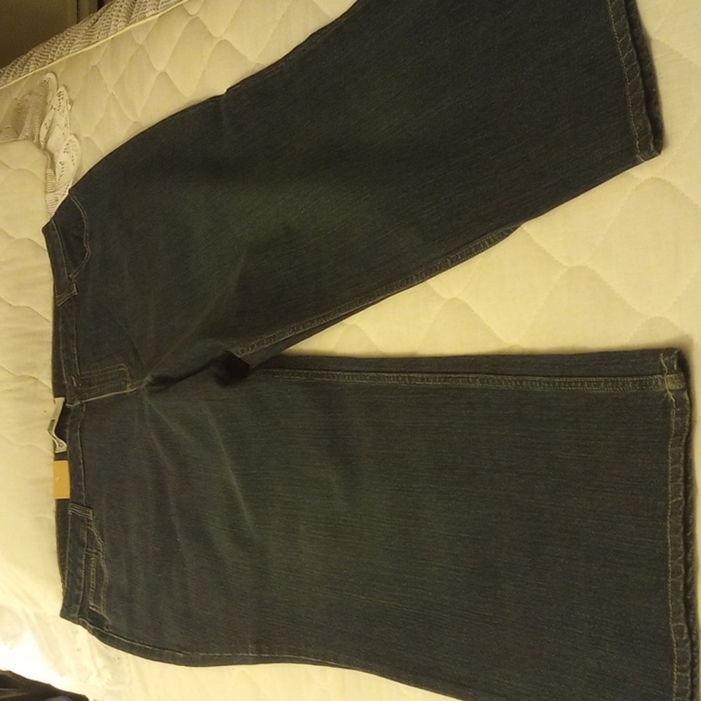 Route 66 dark blue jeans size 24s favorite fit wide leg 99% cotton